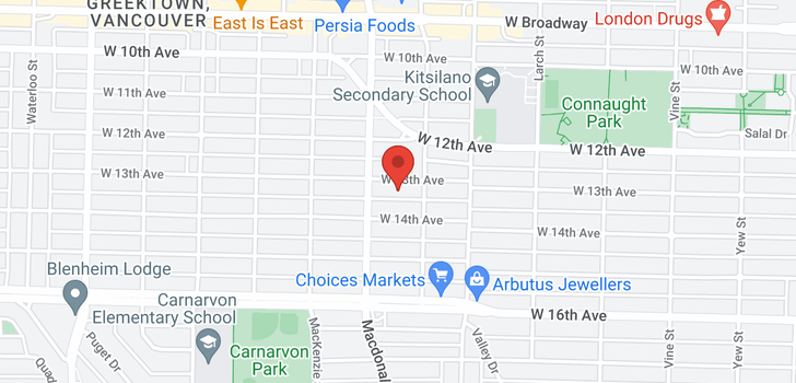 map of 2736 W 13TH AVENUE
